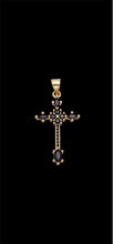 Load image into Gallery viewer, Black Marquise Gold Cross