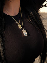 Load image into Gallery viewer, Pearl Sun Tag Charm Necklace
