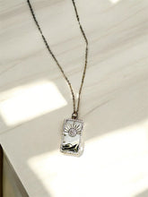 Load image into Gallery viewer, Pearl Sun Tag Charm Necklace

