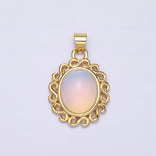 Load image into Gallery viewer, Rainbow Moonstone 24k Gold Filled Charm
