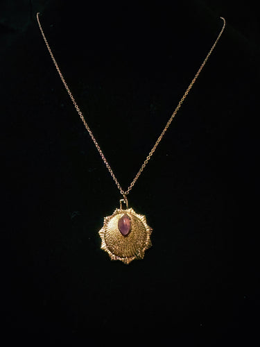 Amethyst Sun Medallion Charm
